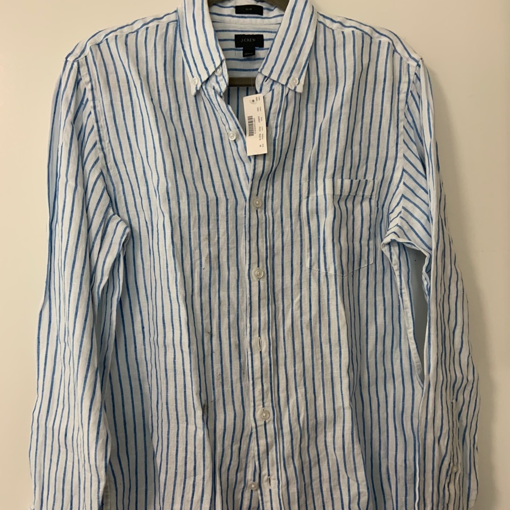 J. Crew Seersucker Long Sleeve Button Down Shirt